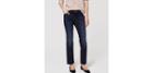 Loft Curvy Frayed Straight Leg Jeans In Dark Stonewash