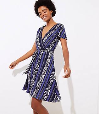 Loft Flowering Vine Wrap Dress