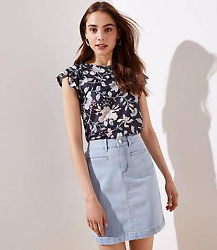 Loft Denim Shift Skirt