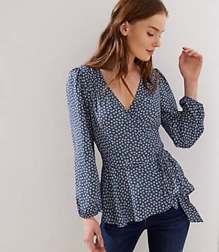 Loft Daisy Bloom Wrap Blouse