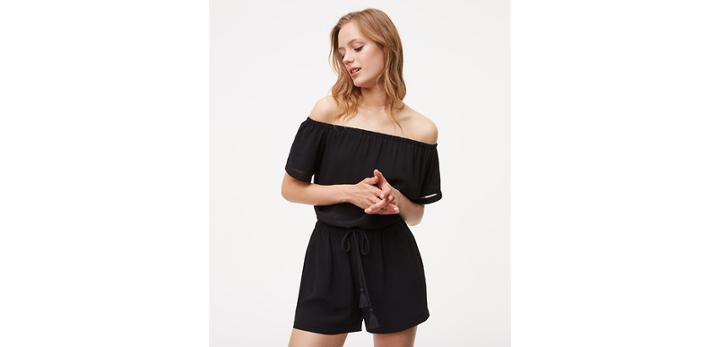 Loft Tasseled Off The Shoulder Romper