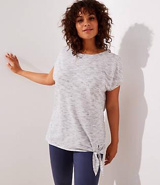 Loft Plus Striped Side Tie Tee