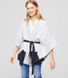 Loft Colorblock Belted Poncho