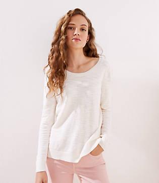 Loft Double Scoop Neck Sweater