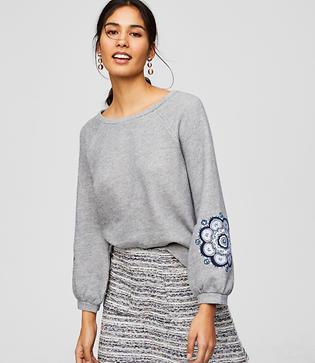 Loft Medallion Blouson Sweatshirt