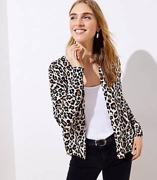 Loft Leopard Print Signature Cardigan