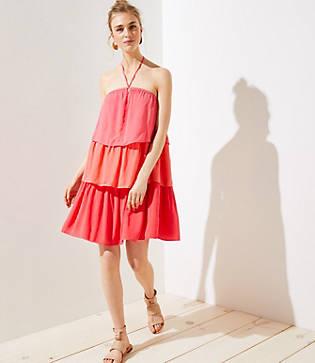 Loft Tiered Halter Dress
