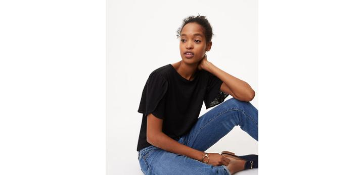 Loft Linen Tulip Sleeve Tee