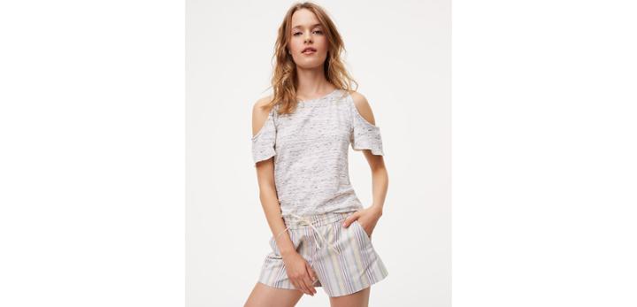 Loft Spacedye Vintage Soft Cold Shoulder Tee