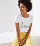 Loft Floral Embroidered Love Tee