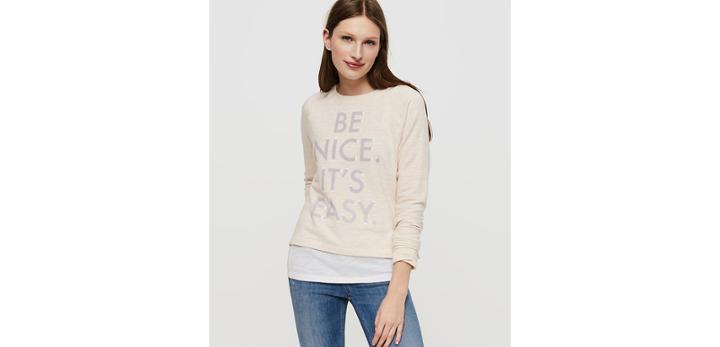 Loft Lou & Grey Be Nice It's Easy Zen Bounce Sweatshirt