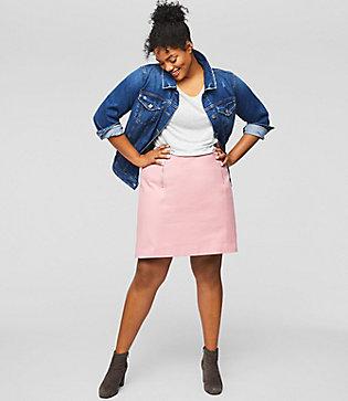 Loft Plus Double Zip Bi-stretch Skirt