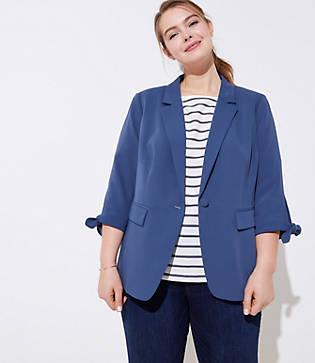 Loft Plus Tie Cuff Blazer