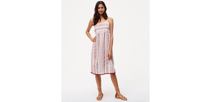 Loft Strappy Souk Stripe Dress