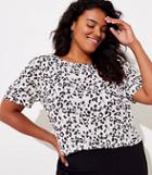 Loft Plus Leopard Print Button Back Top