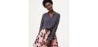 Loft Covered Button Tie Cuff Blouse