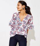 Loft Paisley Tiered Bell Cuff Top