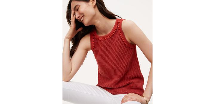 Loft Pom Pom Sweater Tank