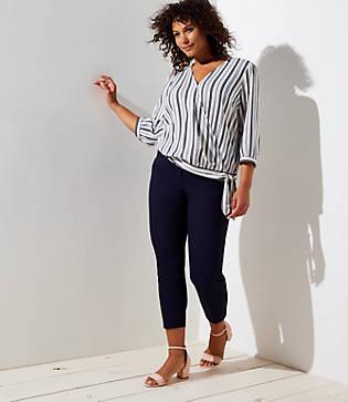 Loft Plus Striped Wrap Blouse