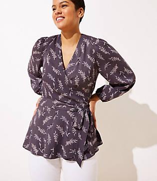 Loft Plus Leafy Wrap Top