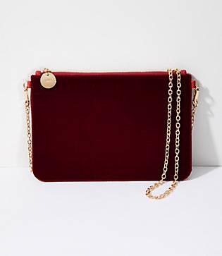Loft Velvet Zip Pouch