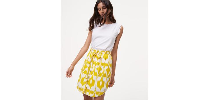 Loft Islander Tie Waist Button Skirt