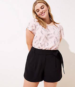 Loft Plus Fluid Tie Waist Shorts