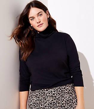 Loft Plus Textured Turtleneck Top