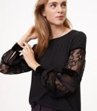 Loft Velvet Lace Sleeve Blouse