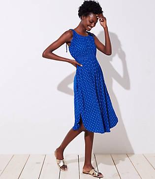 Loft Beach Ikat Dot Tie Strap Dress