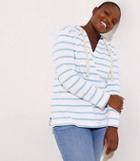 Loft Plus Striped Pullover Hoodie