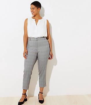 Loft Plus Plaid Slim Pencil Pants