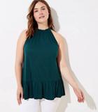 Loft Plus Mixed Media Tie Back Flutter Tee