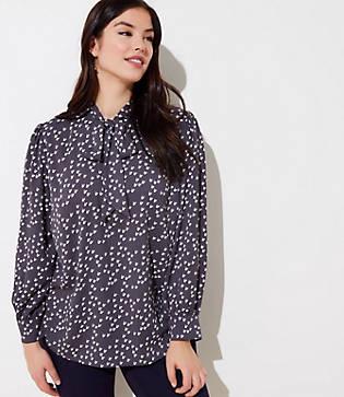 Loft Plus Hen Tie Neck Blouse