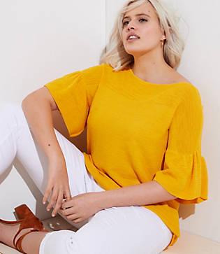 Loft Plus Flutter Sleeve Boatneck Sweater