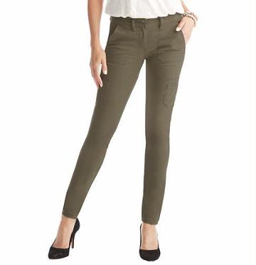 LOFT Marisa Super Skinny Cargo Pants in Stretch Cotton Twill, Olive Branch