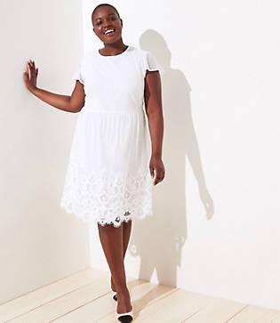 Loft Plus Lace Dot Dress