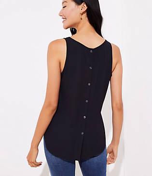 Loft Button Back Tunic Tank