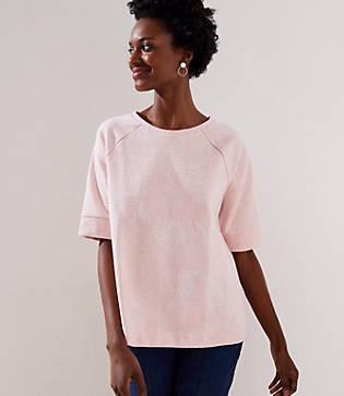 Loft Jacquard Pitch Sleeve Sweatshirt Tee