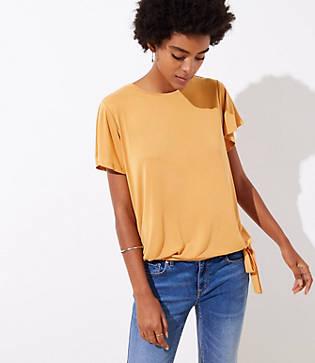 Loft Sandwashed Tie Hem Tee