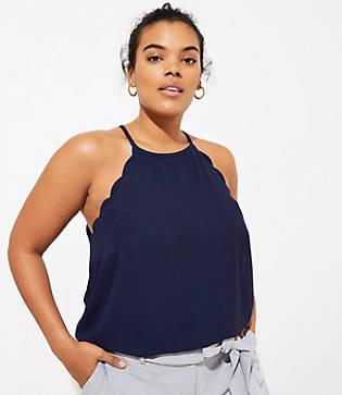 Loft Plus Scalloped Halter Top
