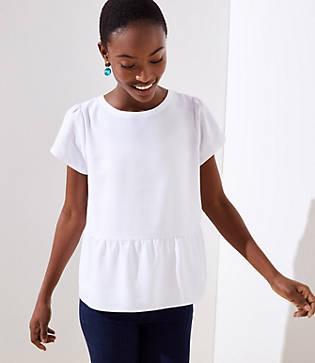 Loft Cutout Back Peplum Top