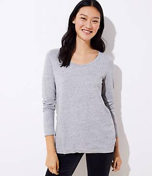 Loft Heathered Long Sleeve Tunic Tee