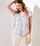 Loft Floral Doodle Keyhole Top