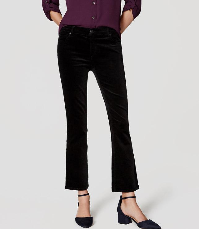 Loft Velvet Flare Crop Pants