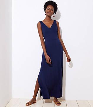 Loft Beach Tie Waist Maxi Dress