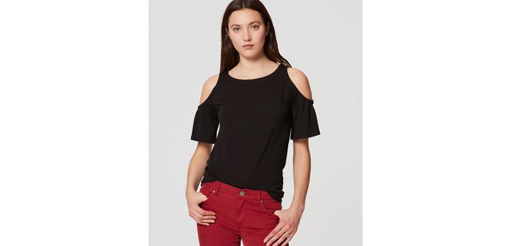 Loft Knit Cold Shoulder Top