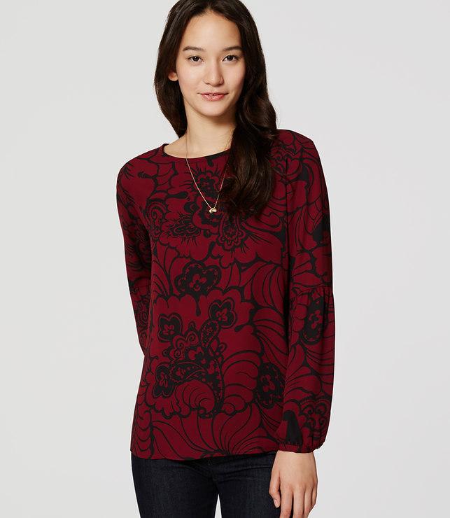 Loft Paisley Lantern Sleeve Blouse