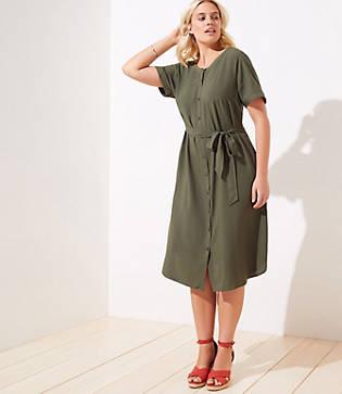 Loft Plus Tie Waist Shirtdress