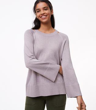 Loft Shimmer Cutout Sweater
